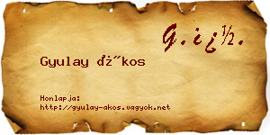 Gyulay Ákos névjegykártya